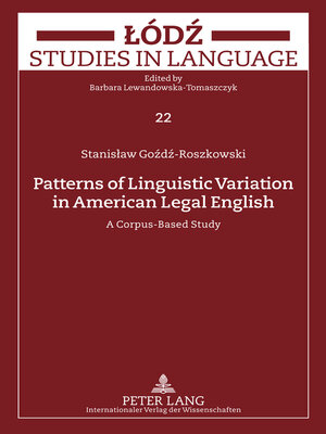 cover image of Patterns of Linguistic Variation in American Legal English